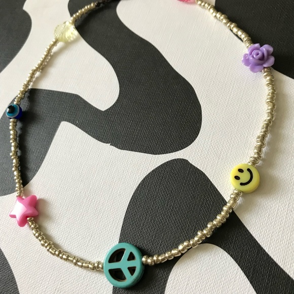 Peace ☮️ & Joy Beaded Charm Choker - Picture 2 of 2